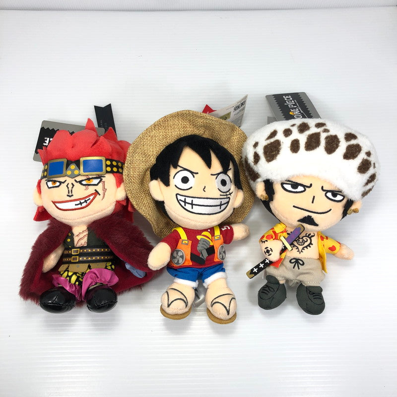 【中古美品】 ワンピース マスコットキーチェーン ルフィ キッド ロー 3体セット USJ限定 タグ付き本体のみ 毛羽立ちあり 047-260710-ti-11-tag 万代Net店
