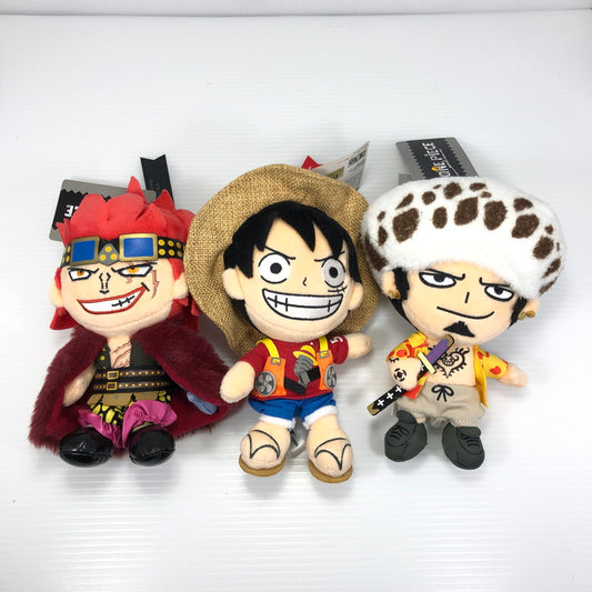 【中古美品】 ワンピース マスコットキーチェーン ルフィ キッド ロー 3体セット USJ限定 タグ付き本体のみ 毛羽立ちあり 047-260710-ti-11-tag 万代Net店