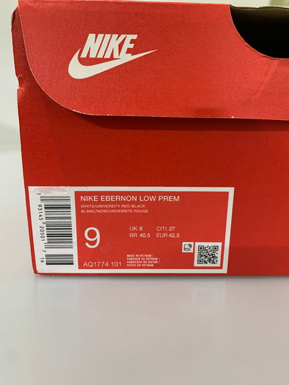 【中古美品】【メンズ】 NIKE ナイキ AQ1774-101 EBERNON LOW PRM 靴 シューズ スニーカー 160-260531-AS-63-min サイズ：27cm カラー：WHITE/UNIVERSITY RED-BLACK 万代Net店