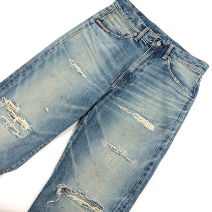 【中古品】【メンズ】 HYSTERIC GLAMOUR ヒステリックグラマー KINKY DAMAGE DENIM PANTS 02221AP05 リペア加工 ダメージ デニムパンツ ボトムス 151-260613-hn-04-fur サイズ：28 カラー：ブルー系 万代Net店