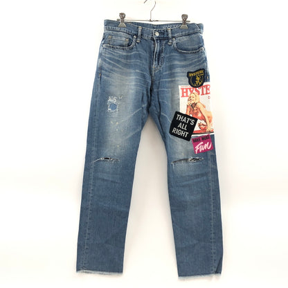 【中古品】【メンズ】 HYSTERIC GLAMOUR ヒステリックグラマー KINKY HYSTERIC GIRL PATCH DENIM PANTS 002192AP09 ヒステリックガール パッチ デニムパンツ ボトムス 151-260613-hn-07-fur サイズ：29 カラー：インディゴ 万代Net店