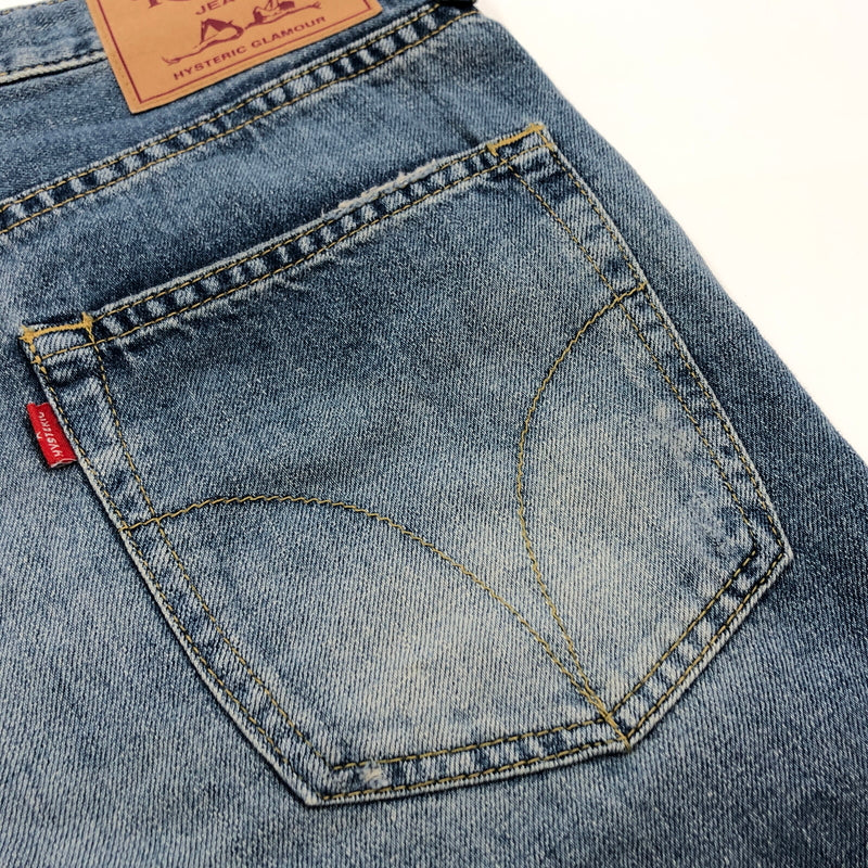 【中古品】【メンズ】 HYSTERIC GLAMOUR ヒステリックグラマー KINKY HYSTERIC GIRL PATCH DENIM PANTS 002192AP09 ヒステリックガール パッチ デニムパンツ ボトムス 151-260613-hn-07-fur サイズ：29 カラー：インディゴ 万代Net店