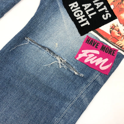 【中古品】【メンズ】 HYSTERIC GLAMOUR ヒステリックグラマー KINKY HYSTERIC GIRL PATCH DENIM PANTS 002192AP09 ヒステリックガール パッチ デニムパンツ ボトムス 151-260613-hn-07-fur サイズ：29 カラー：インディゴ 万代Net店