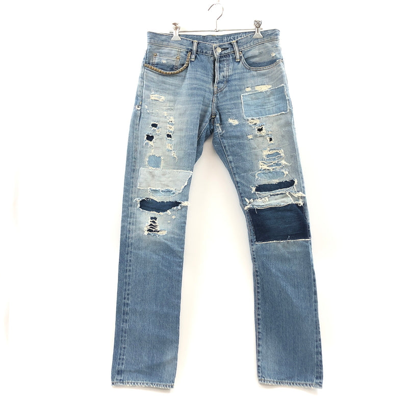 【中古品】【メンズ】 HYSTERIC GLAMOUR ヒステリックグラマー KINKY DAMAGE DENIM PANTS 02231AP08 ダメージ デニムパンツ リペア加工 ボトムス 151-260613-hn-08-fur サイズ：30 カラー：インディゴ 万代Net店