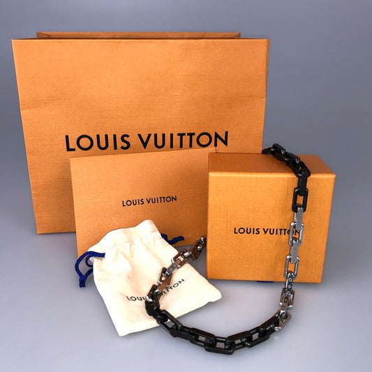 【中古品】LOUIS VUITTON ルイ・ヴィトン M00677 MONOGRAM CHAIN NECKLACE ルイヴィトン ネックレス チェーンネックレス 182-250221-SY-01-iwa カラー：SILVER BLACK 万代Net店