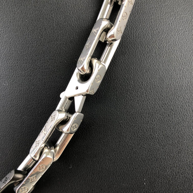 【中古品】LOUIS VUITTON ルイ・ヴィトン M00677 MONOGRAM CHAIN NECKLACE ルイヴィトン ネックレス チェーンネックレス 182-250221-SY-01-iwa カラー：SILVER BLACK 万代Net店