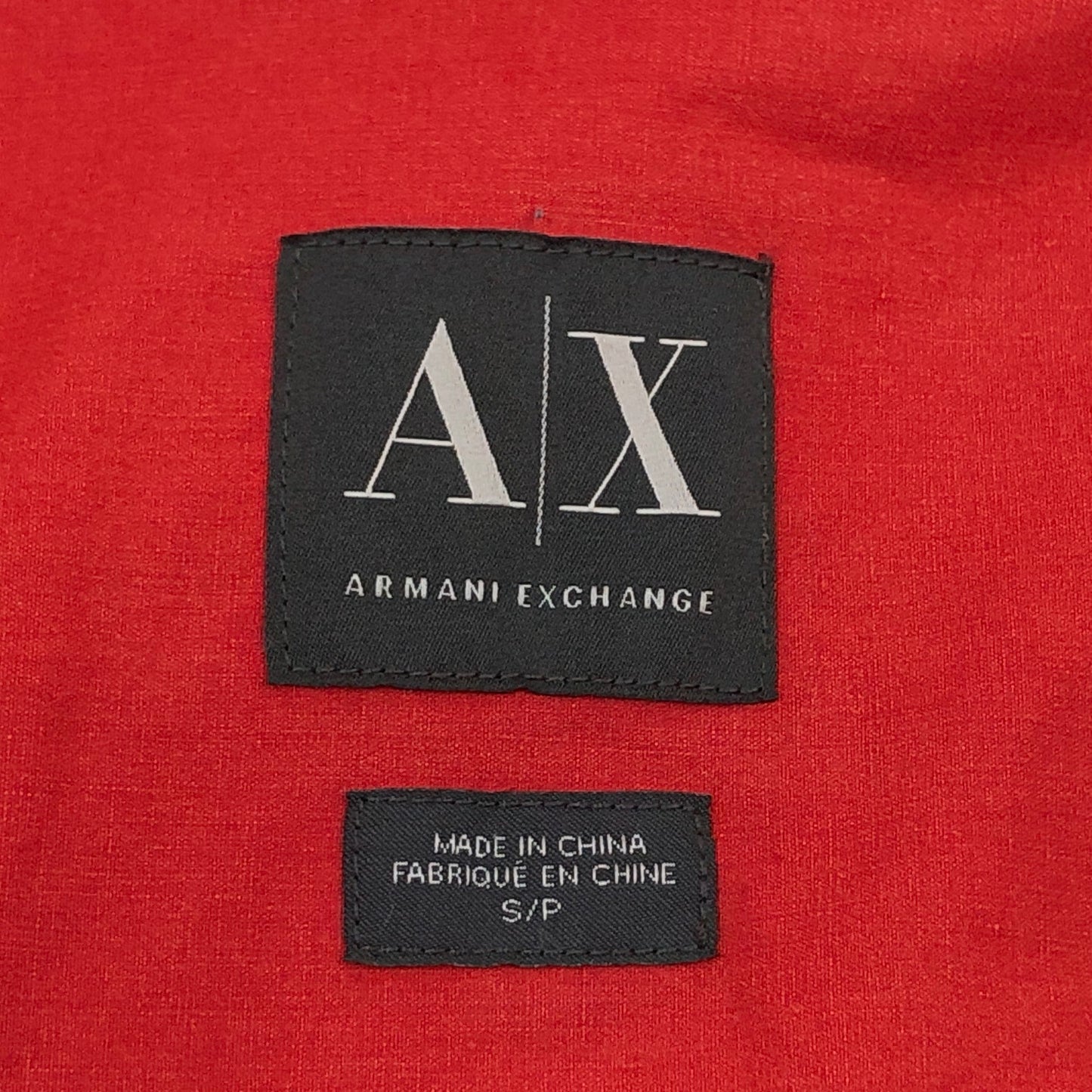 【ジャンク品】【メンズ】 ARMANI EXCHANGE アルマーニエクスチェンジ カジュアルシャツ 半袖 トップス 141-251106-hn-09-fur サイズ：S カラー：レッド系 万代Net店