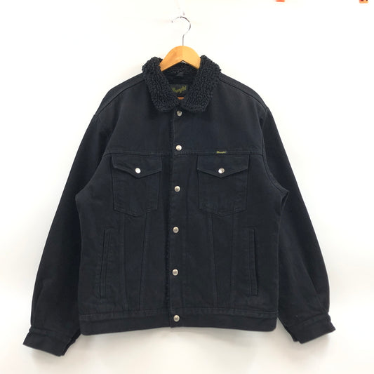【中古品】【メンズ】 WACKO MARIA ワコマリア × WRANGLER ラングラー TRUCKER JACKET WS9366 トラッカージャケット ボア デニム アウター 142-260827-hn-01-fur サイズ：L カラー：ブラック 万代Net店