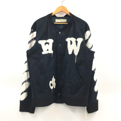【現状渡し品】【メンズ】 OFF-WHITE オフホワイト 19SS SPRAY PRINT BOMBER JACKET スプレープリント ボンバージャケット アウター 142-260614-hn-02-fur サイズ：L カラー：ブラック/ホワイト 万代Net店