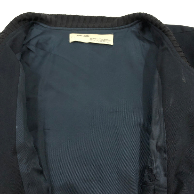 【現状渡し品】【メンズ】 OFF-WHITE オフホワイト 19SS SPRAY PRINT BOMBER JACKET スプレープリント ボンバージャケット アウター 142-260614-hn-02-fur サイズ：L カラー：ブラック/ホワイト 万代Net店