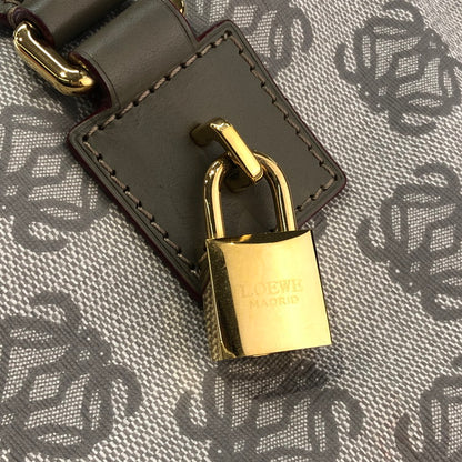 【中古品】【メンズ/レディース】 LOEWE ロエベ MADRID 1846 グレーロゴデザイン　ハンドバック 189-260215-SY-04-iwa 万代Net店