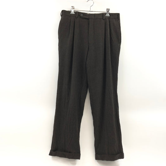 【現状渡し品】【メンズ】 NAUTICA ノーティカ TWO－PLEAT WOOL SLACKS N885 2プリーツ ウールスラックス パンツ ボトムス 158-260827-hn-05-fur サイズ：33×30 カラー：ブラウン 万代Net店
