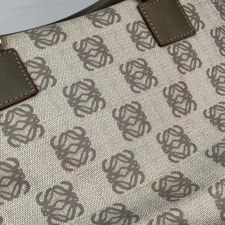 【中古品】【メンズ/レディース】 LOEWE ロエベ MADRID 1846 グレーロゴデザイン　ハンドバック 189-260215-SY-04-iwa 万代Net店