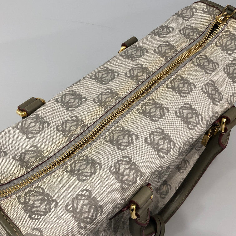 【中古品】【メンズ/レディース】 LOEWE ロエベ MADRID 1846 グレーロゴデザイン　ハンドバック 189-260215-SY-04-iwa 万代Net店