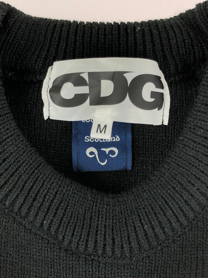 【中古品】【メンズ】 COMME des GARCONS コムデギャルソン LOCHAVEN OF SCOTLAND ロックエーベン オブ スコットランド SZ-N005 SIDE SLIT PULLOVER KNIT サイドスリットプルオーバーニット セーター 140-240823-na-5-tag サイズ：M カラー：ブラック 万代Net店