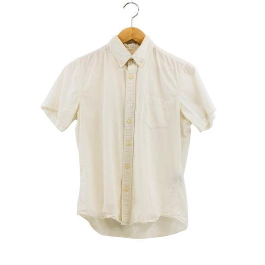 【ジャンク品】【メンズ】 nano universe ナノユニバース 半袖シャツ カジュアルシャツ トップス 147-251103-hn-07-fur サイズ：S カラー：ホワイト系 万代Net店