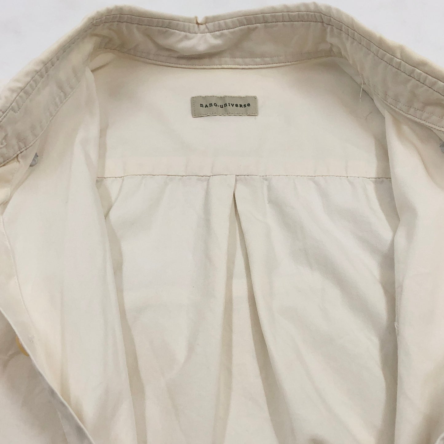 【ジャンク品】【メンズ】 nano universe ナノユニバース 半袖シャツ カジュアルシャツ トップス 147-251103-hn-07-fur サイズ：S カラー：ホワイト系 万代Net店