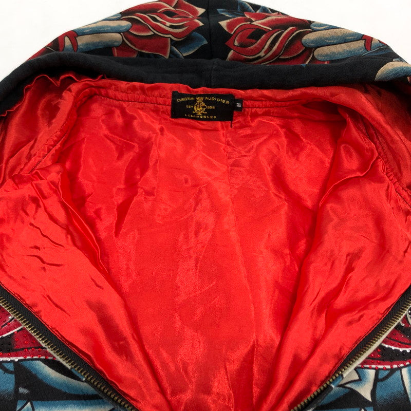 【現状渡し品】【メンズ】 CHRISTIAN AUDIGIER クリスチャンオードジェー 総柄パーカー フルジップ スウェット トップス 141-251012-hn-01-fur サイズ：M カラー：マルチカラー 万代Net店