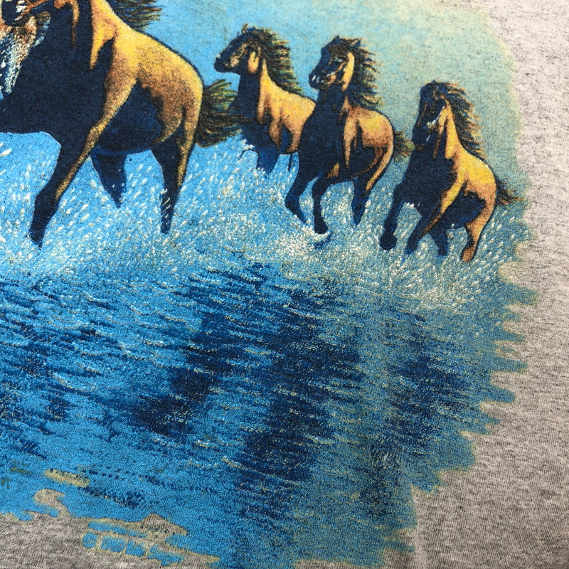 【中古品】【メンズ】 HANES ヘインズ BOB SEGER&THE SILVER BULLET AGAINST THE WIND PRINT S/S TEE 半袖プリントTシャツ トップス 146-260829-hn-06-fur サイズ：XL カラー：グレー 万代Net店