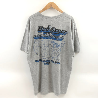 【中古品】【メンズ】 HANES ヘインズ BOB SEGER&THE SILVER BULLET AGAINST THE WIND PRINT S/S TEE 半袖プリントTシャツ トップス 146-260829-hn-06-fur サイズ：XL カラー：グレー 万代Net店