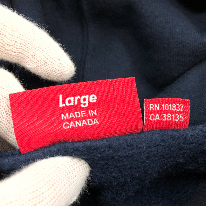 【中古品】【メンズ】 SUPREME シュプリーム ＄ HOODED SWEATSHIRT フーデッド スウェットシャツ パーカー トップス 149-260830-hn-05-fur サイズ：L カラー：ネイビー 万代Net店
