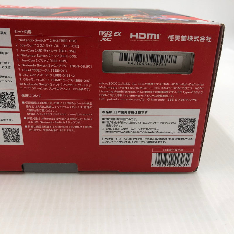 【中古品】 Nintendo Switch 2 マリオカート ワールド セット ニンテンドースイッチ2 日本語・国内専用 本体 BEE-S-KB6PA 035-261006-ns-06-teih 万代Net店