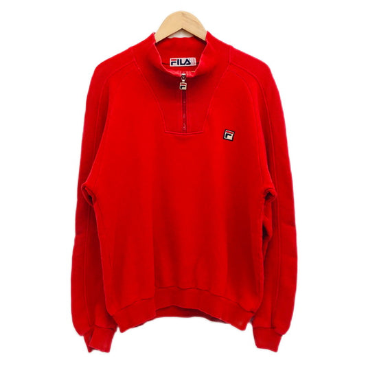 【中古品】【メンズ】 FILA フィラ ハーフジップスウェット トレーナー 長袖 トップス 146-250306-hn-06-fur サイズ：L カラー：レッド 万代Net店