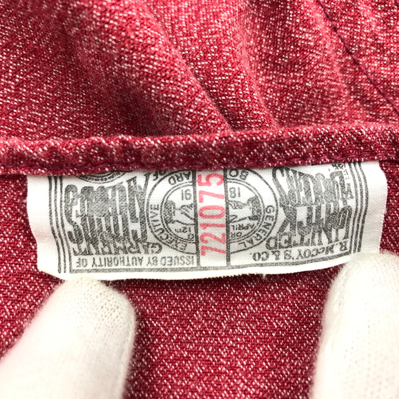 【中古品】【メンズ】 THE REAL McCOY'S ザ・リアルマッコイズ UNION MADE WORK L/S SHIRT ユニオンメイド 長袖ワークシャツ トップス 145-260615-hn-03-fur サイズ：不明 カラー：レッド 万代Net店