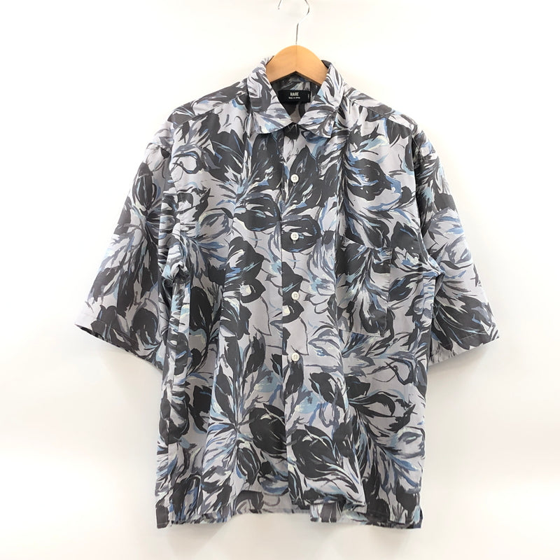 【中古品】【メンズ】 HARE ハレ ART S/S OPEN COLOR SHIRT HA020072AA アートショートスリーブ オープンカラーシャツ 半袖シャツ トップス 147-260615-hn-04-fur サイズ：L カラー：グレー系 万代Net店
