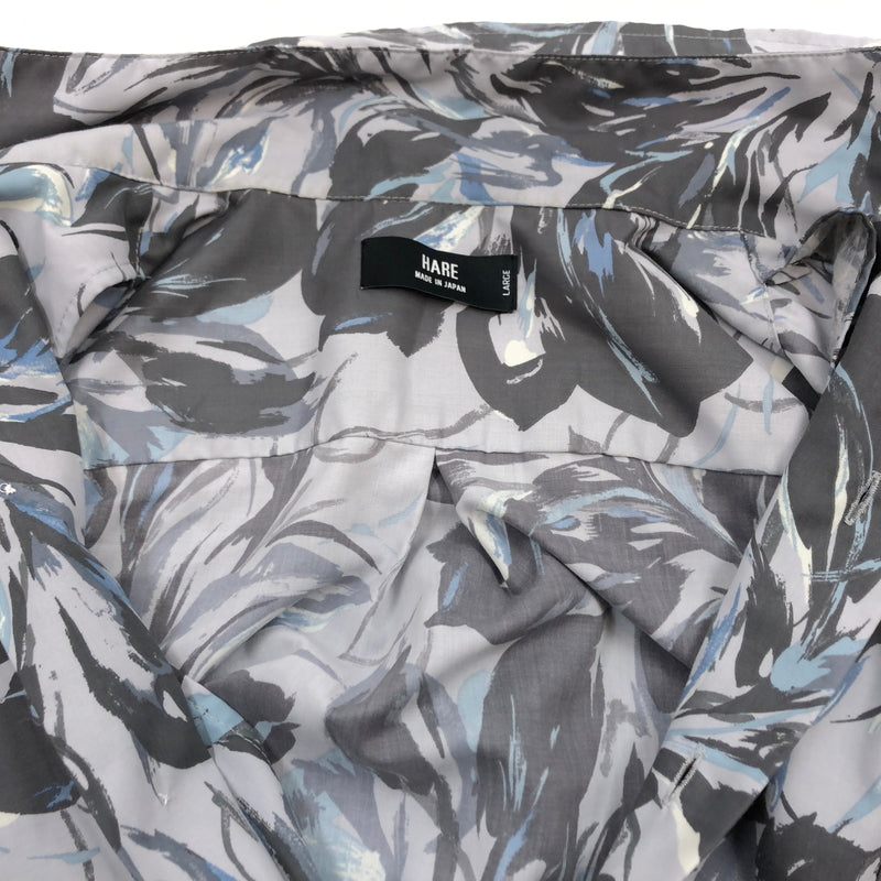 【中古品】【メンズ】 HARE ハレ ART S/S OPEN COLOR SHIRT HA020072AA アートショートスリーブ オープンカラーシャツ 半袖シャツ トップス 147-260615-hn-04-fur サイズ：L カラー：グレー系 万代Net店