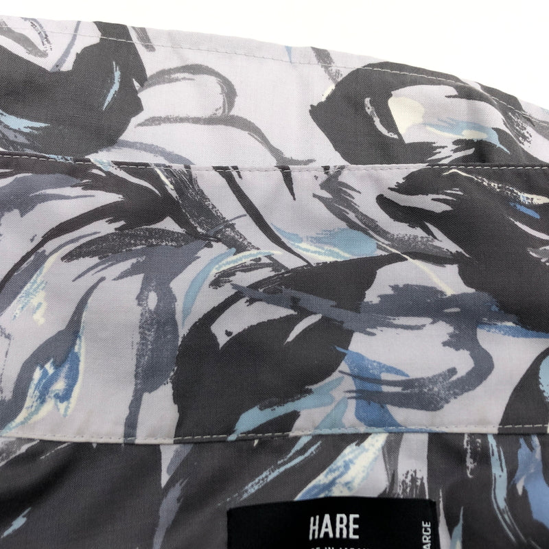 【中古品】【メンズ】 HARE ハレ ART S/S OPEN COLOR SHIRT HA020072AA アートショートスリーブ オープンカラーシャツ 半袖シャツ トップス 147-260615-hn-04-fur サイズ：L カラー：グレー系 万代Net店