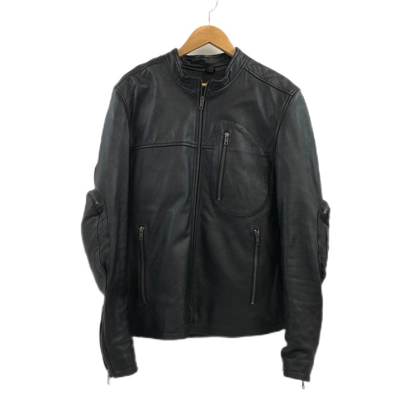 【現状渡し品】【メンズ】 DEGNER デグナー シングルライダースジャケット レザー アウター 140-251015-hn-01-fur サイズ：L カラー：ブラック 万代Net店