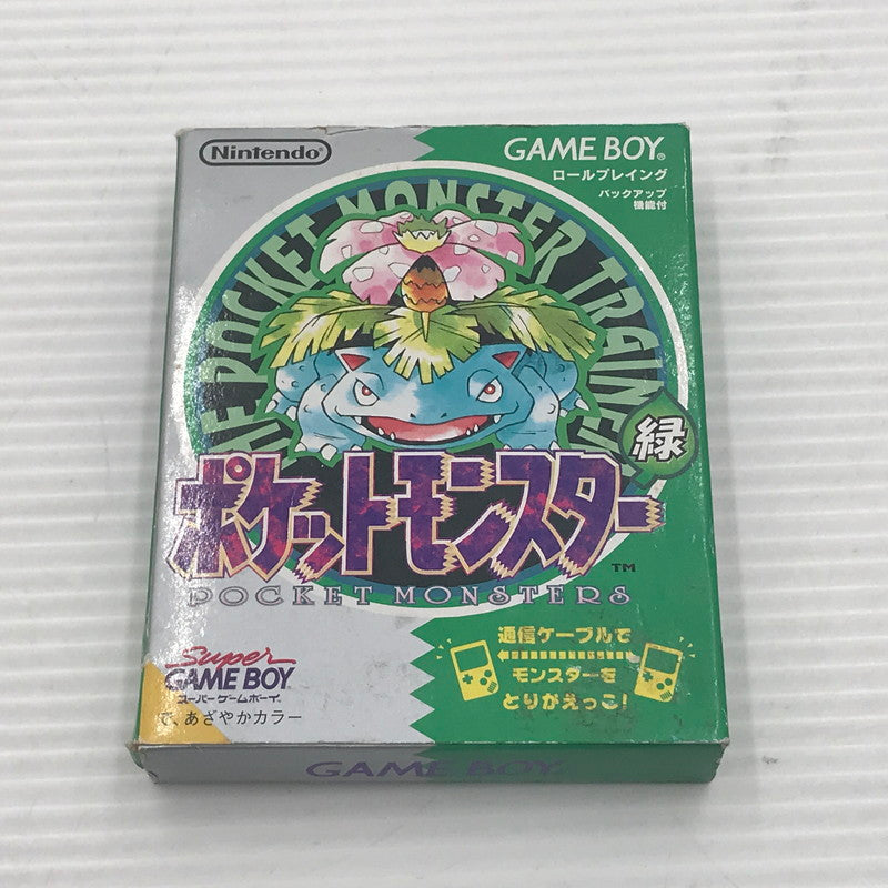 【中古品】 任天堂 GBソフト ポケットモンスター 緑 DMG-P-APBJ(JPN) 開封済み 動作確認済み 端子に青サビあり ブリスター割れ・箱イタミあり 023-260901-ti-02-tagh 万代Net店