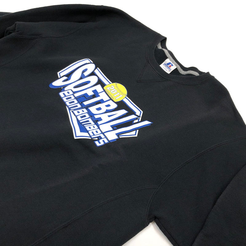 【現状渡し品】【メンズ】 RUSSELL ATHLETIC ラッセルアスレティック 00S 2011 SOFTBALL CREW NECK SWEAT 2011ソフトボール クルーネックスウェット トレーナー トップス 146-260101-hn-08-fur サイズ：L カラー：ブラック 万代Net店
