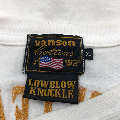 【中古品】【メンズ】 VANSON バンソン L/S Tee 長袖Tシャツ 重ね着風 トップス 145-260318-hn-03-fur サイズ：XL カラー：ホワイト/ブラック 万代Net店