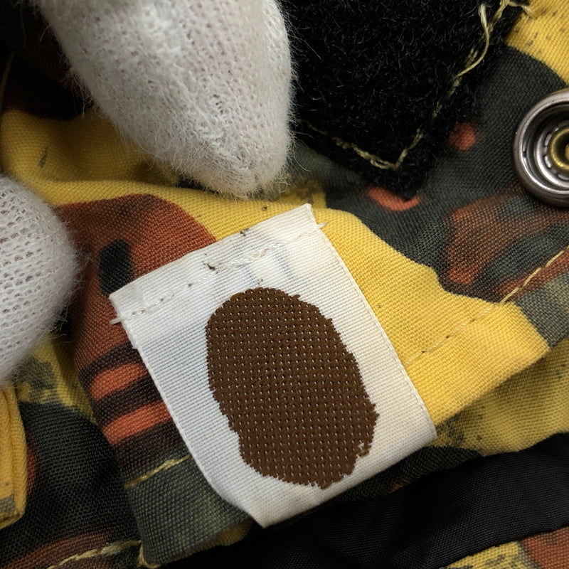 【現状渡し品】【メンズ】 A BATHING APE アベイシングエイプ ×PEEL SLOWLY AND SEE ピールスローリーアンドシー NYLON JACKET ナイロンジャケット アウター 142-260615-hn-12-fur サイズ：M カラー：イエロー/ブラウン系 万代Net店