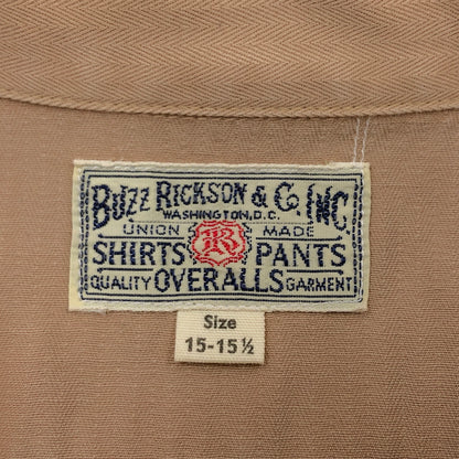 【中古品】【メンズ】 BUZZ RICKSON'S バズリクソンズ HERRINGBONE WORK SHIRT BR26081 ヘリンボーン ワークシャツ 長袖シャツ トップス 145-260615-hn-13-fur サイズ：15-15 1/2 カラー：ベージュ系 万代Net店