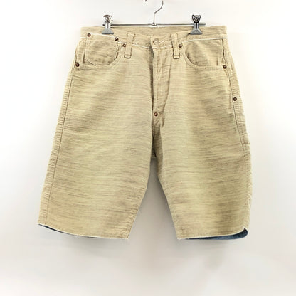 【中古品】【メンズ】 SUGAR CANE シュガーケーン BUTTON FLY HALF PANT 砂糖黍 ボタンフライ ハーフパンツ デニムパンツ ボトムス 156-260615-hn-14-fur サイズ：32 カラー：ベージュ系 万代Net店