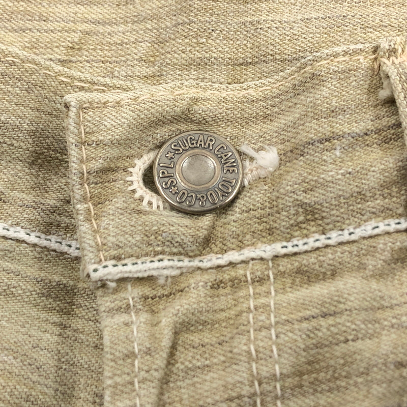 【中古品】【メンズ】 SUGAR CANE シュガーケーン BUTTON FLY HALF PANT 砂糖黍 ボタンフライ ハーフパンツ デニムパンツ ボトムス 156-260615-hn-14-fur サイズ：32 カラー：ベージュ系 万代Net店