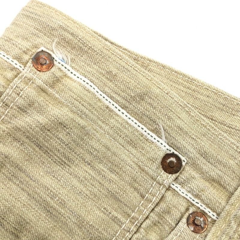 【中古品】【メンズ】 SUGAR CANE シュガーケーン BUTTON FLY HALF PANT 砂糖黍 ボタンフライ ハーフパンツ デニムパンツ ボトムス 156-260615-hn-14-fur サイズ：32 カラー：ベージュ系 万代Net店
