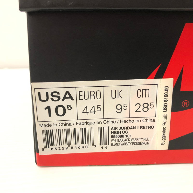 【中古品】【メンズ】 NIKE ナイキ 555088-101 AIR JORDAN 1 RETRO HIGH CHICAGO 2015 エアジョーダン1 レトロ ハイ シカゴ 160-240227-tk-1-tei サイズ：28.5cm カラー：レッド 万代Net店