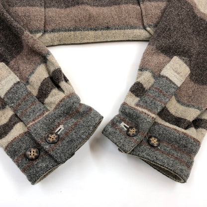 【中古品】【メンズ】 Neyries ネイリーズ ハーフジップシャツ ウール混 長袖 トップス 146-260318-hn-06-fur サイズ：L カラー：グレー/ブラウン系 万代Net店