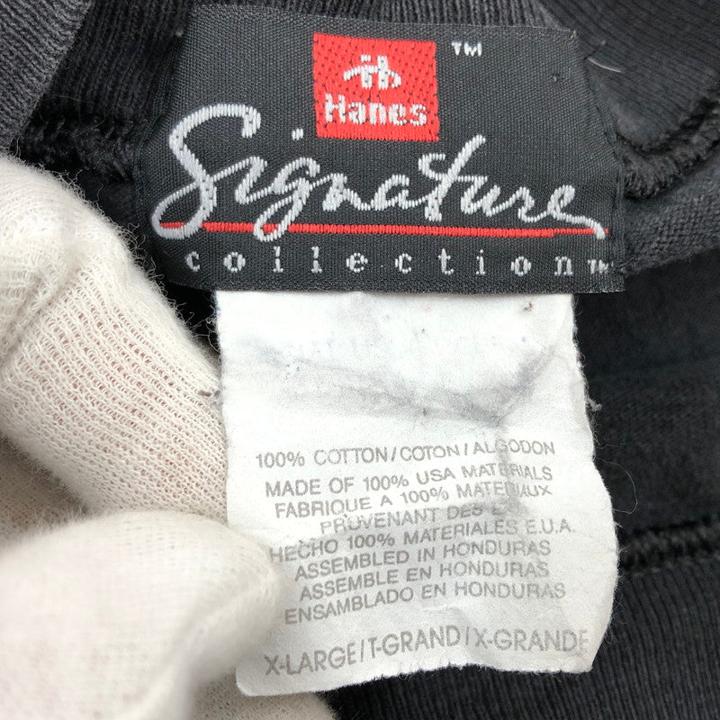 【現状渡し品】【メンズ】 HANES ヘインズ SIGNATURE COLLECTION OLYMPIC L/S TEE シグネチャーコレクション オリンピック 長袖Tシャツ トップス 146-260321-hn-01-fur サイズ：XL カラー：ブラック 万代Net店