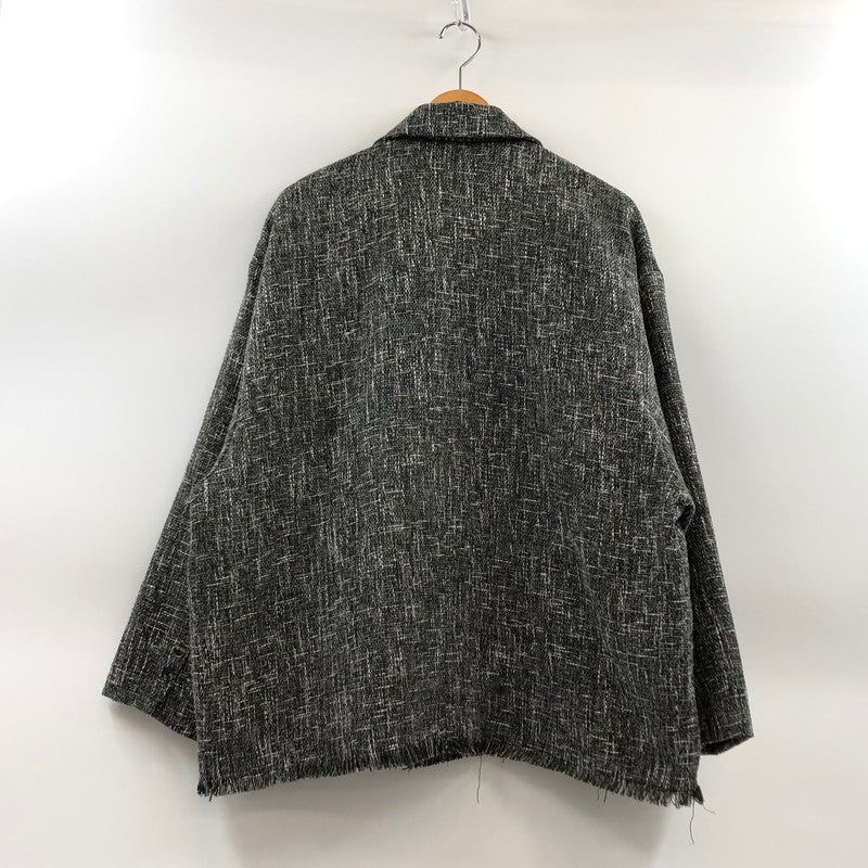 【現状渡し品】【メンズ】 NILWAY ニルウェイ AZ23061N オーバーサイズ ツイードフリンジテーラードジャケット アウター 147-251016-hn-04-fur サイズ：M カラー：グレー系 万代Net店
