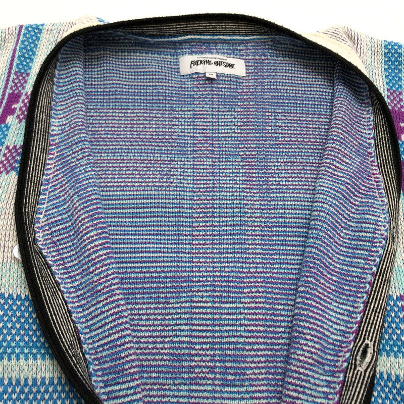 【現状渡し品】【メンズ】 FUCKING AWESOME ファッキング オーサム マルチカラーチェックカーディガン ニット 長袖 トップス 142-251018-hn-01-fur サイズ：M カラー：マルチカラー 万代Net店