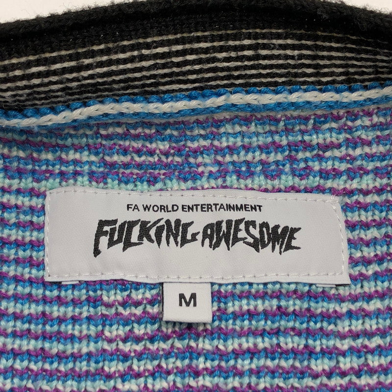 【現状渡し品】【メンズ】 FUCKING AWESOME ファッキング オーサム マルチカラーチェックカーディガン ニット 長袖 トップス 142-251018-hn-01-fur サイズ：M カラー：マルチカラー 万代Net店