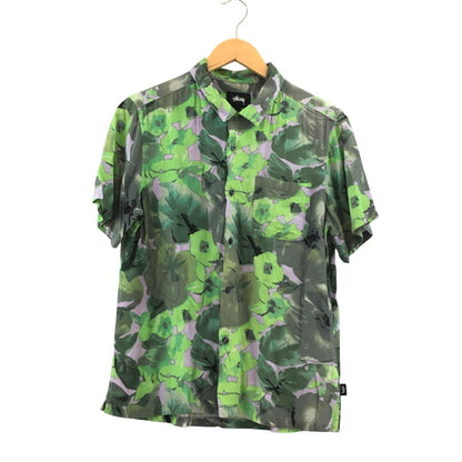 【現状渡し品】【メンズ】 STUSSY ステューシー オープンカラーシャツ カジュアルシャツ 半袖 トップス 142-251018-hn-03-fur サイズ：S カラー：グリーン/グレー系 万代Net店