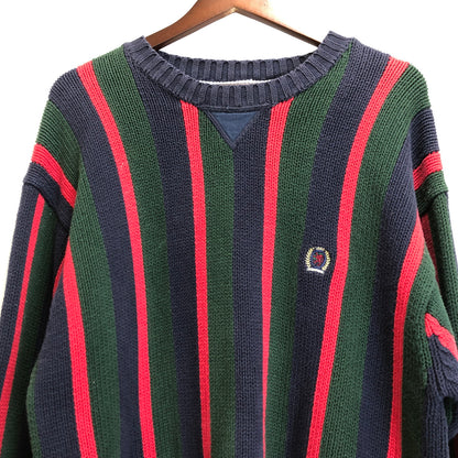 【中古品】【メンズ】 TOMMY HILFIGER トミーヒルフィガー TOMMY HILFIGER トミーヒルフィガー ニットセーター 147-240419-wy-1-tom サイズ：L カラー：マルチカラー 万代Net店