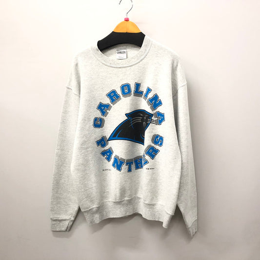 【中古品】【メンズ】  ONEITA オニータ 90'S CAROLINA PANTHERS SWEAT SHIRT カロライナパンサーズ  スウェットシャツ トレーナー トップス 145-231208-at-14-tei サイズ：L カラー：グレー 万代Net店