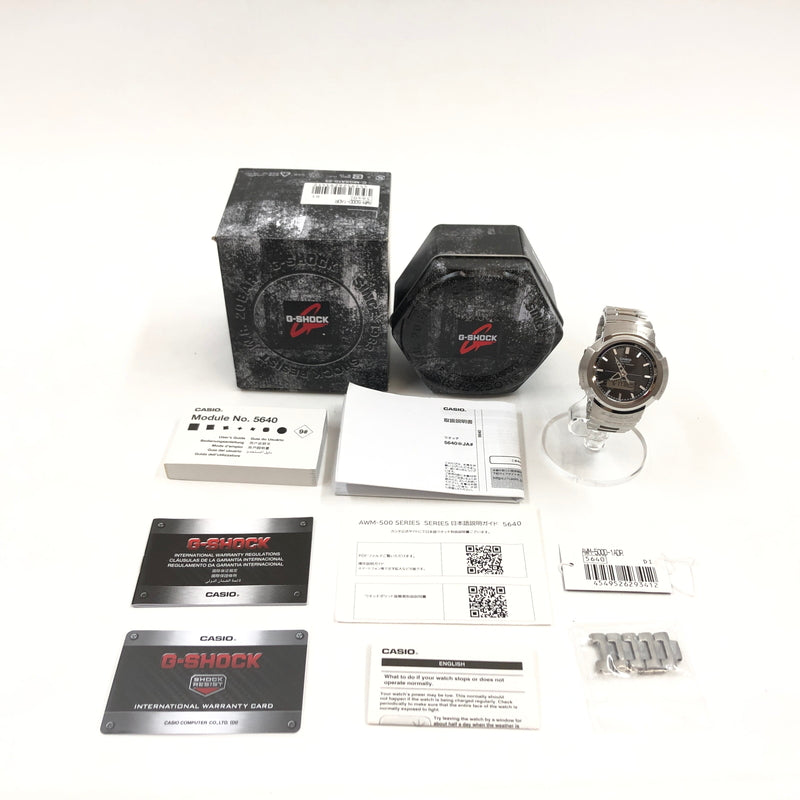 【中古品】【メンズ】 G-SHOCK ジーショック FULL METAL ANALOG-DIGITAL WATCH AWM-500D-1ADR フルメタル アナログデジタル 腕時計 196-260617-hn-05-fur カラー：シルバー/ブラック 万代Net店